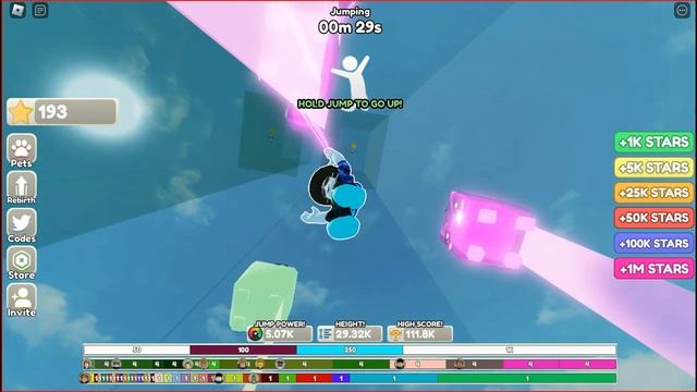 Самый мега высокий прыжок на 1,000,000 километров В Роблоксе Jump Clicker Roblox смотреть онлайн