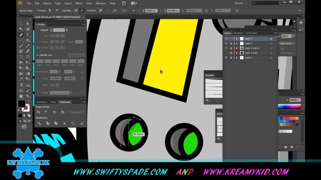 Inking and coloring "Dark Doom" Part 2-2 in Adobe Illustrating смотреть онлайн