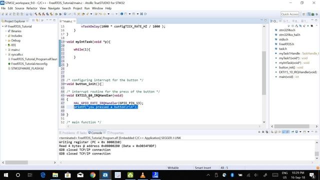 06 FreeRTOS Tutorial: Handling Interrupt смотреть онлайн