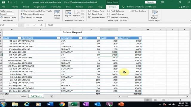 Calculate Grand Total Without Any Formula Through Excel Tricks смотреть онлайн