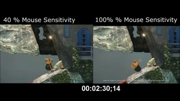 GETTING OVER IT ( 100% MOUSE SENSITIVITY VS NORMAL MOUSE SENSITIVITY)