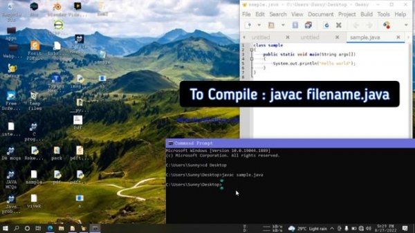 How to Compile and Run Java Program including packages in Command Prompt in Telugu
