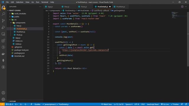 React JS Somali - 16 - Getting specific post details through API смотреть онлайн