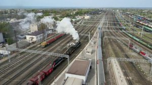 Отправление поезда Победа со станции Лихая