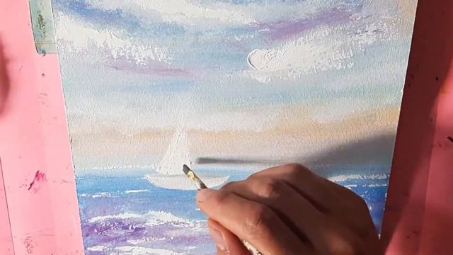Простая живопись маслом и акрилом/Парусники/Simple oil and acrylic painting/Sailboats смотреть онлайн