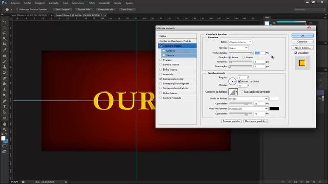 Texto de Ouro no Photoshop ( CC ou Cs6 ) смотреть онлайн