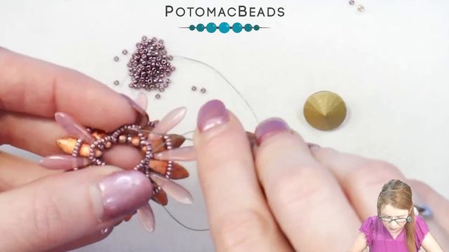 Chrysanthemum Cuff - DIY Jewelry Making Tutorial by PotomacBeads смотреть онлайн