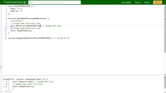 Use Destructuring Assignment to Assign Variables from Objects- freeCodeCamp ES6 смотреть онлайн