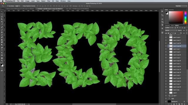 Leafy Text Effect Photoshop Tutorial смотреть онлайн