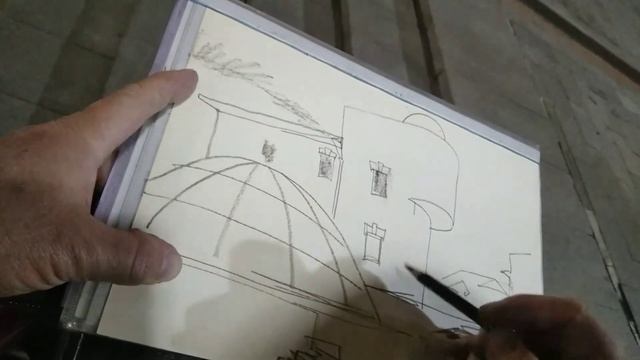 Городская зарисовка Пленэр Угольный карандаш, стилус IbisPaint-X UrbanSketch Pencil DigitalArt смотреть онлайн