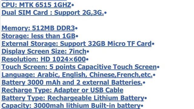 Ztouch 7 Inch, Dual  Sim ,2 Camera ,Wi-Fi