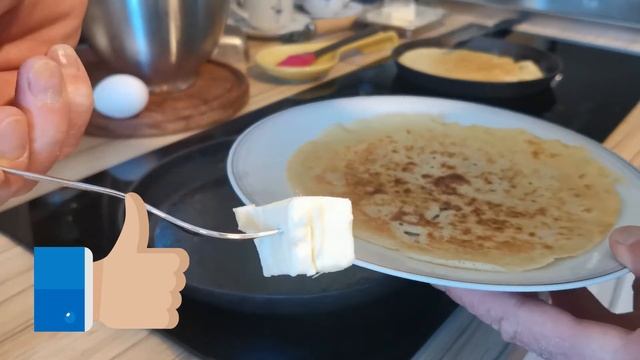 Блины на кипятке с яичницей. смотреть онлайн