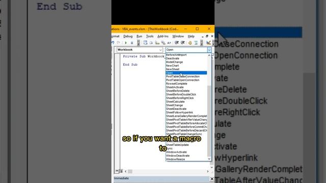 Excel VBA- run VBA Macro when file opens or closes (workbook events) смотреть онлайн