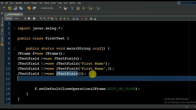 How to set JTextField on JFrame in Swing java смотреть онлайн