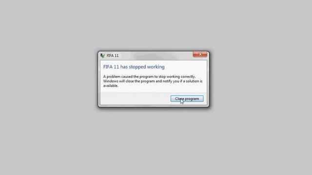 FIFA 11 error stopworking смотреть онлайн