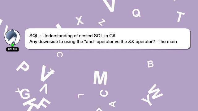 SQL : Understanding of nested SQL in C# смотреть онлайн