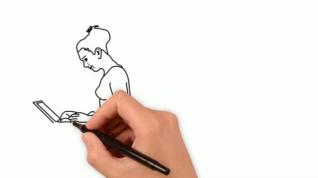 Девушка с ноутбуком - картинка для рисованного видео или как нарисовать девушку смотреть онлайн