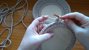 Оригинальная круглая  корзина крючком Хлебница МК .Crochet .