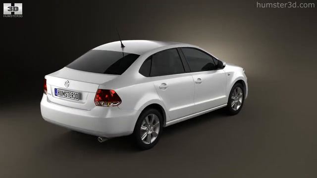 Volkswagen Polo sedan 2012 by 3D model store Humster3D.com смотреть онлайн