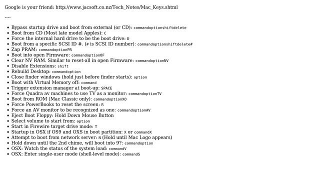 Apple: Mac Startup Key Sequences (2 Solutions!!)