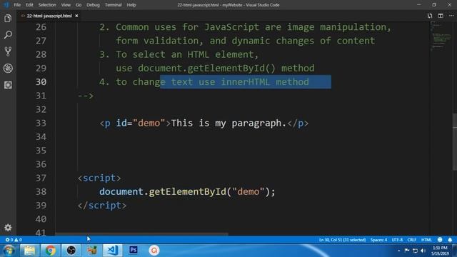 23 Html with Javascript in Hindi смотреть онлайн