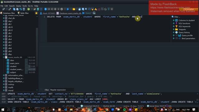 Task 19 | Insert Update Delete Search Query Statements | 1st Year | Java Institute | Hiranya Semind смотреть онлайн