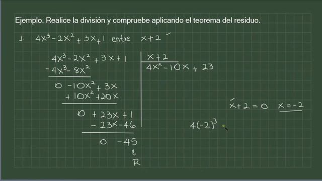 #28. Álgebra. Cómo hallar el residuo de una división de polinomios. Teorema del residuo смотреть онлайн