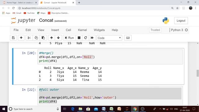 Data Handling:Python Pandas I Combining dataframes смотреть онлайн