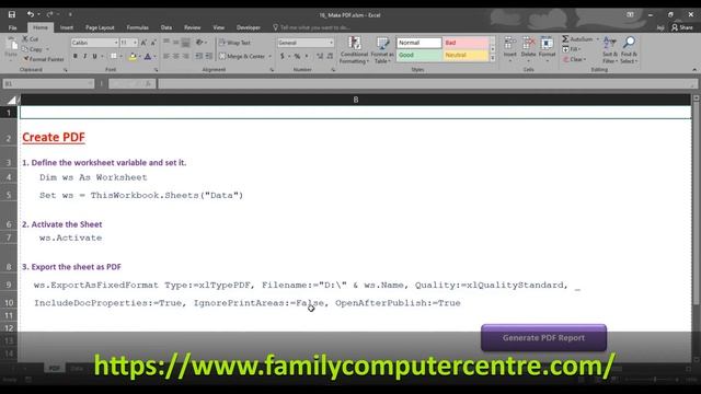 Excel VBA Tutorial | How to convert Excel File to PDF using VBA смотреть онлайн