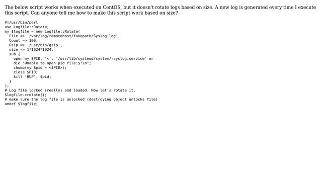 Unix & Linux: Log rotate using perl Logfile::Rotate смотреть онлайн