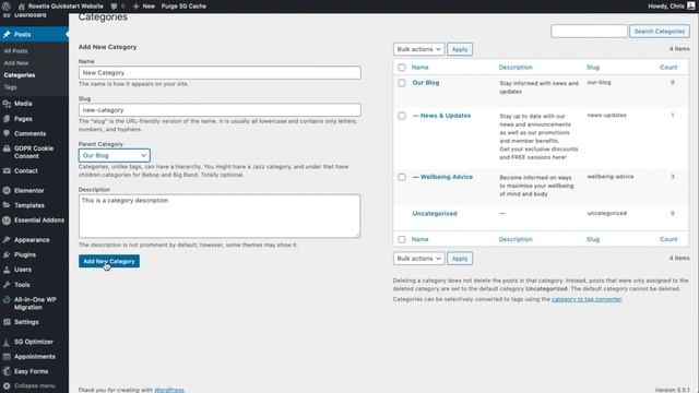 Wordpress Blog Basics - how to create categories and posts смотреть онлайн
