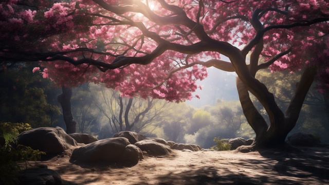 Spring Forest Ambience 🌸🌳   Calming Music And Crickets For Meditation, Relaxation And Sleep