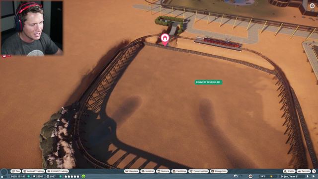 Planet Zoo Franchise - Part 40 - Bison Habitat with Steam Train! смотреть онлайн