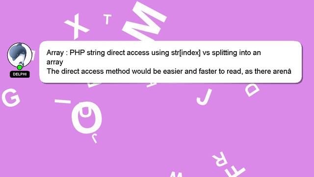 Array : PHP string direct access using str[index] vs splitting into an array смотреть онлайн