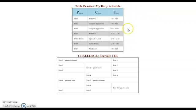 Table Practice: HTML and CSS смотреть онлайн