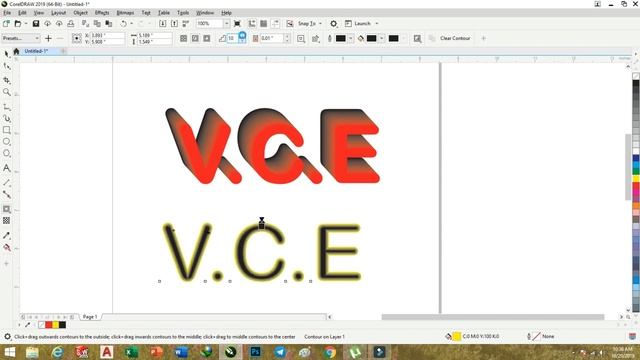How to make 3D Text effect using Blend, Contour in CorelDraw in Hindi By V.C.E смотреть онлайн