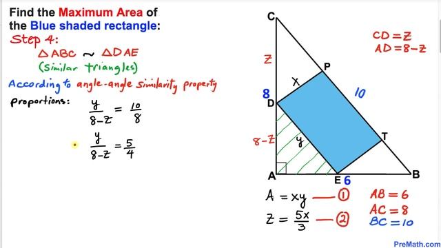 Find the Maximum Area of the Blue Shaded Rectangle | Step-by-Step Tutorial смотреть онлайн