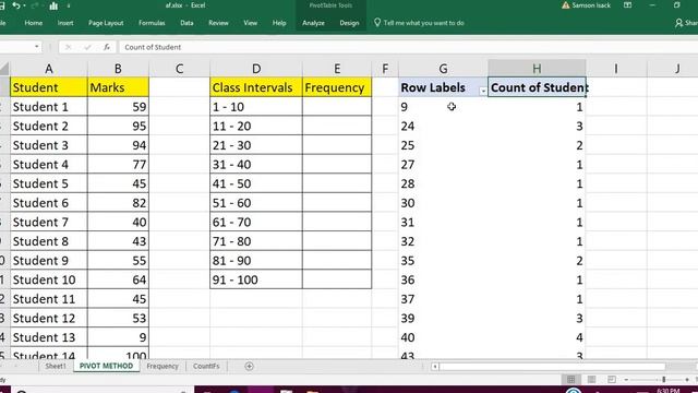 EXCEL : How to create Class Intervals using Pivot table grouping in excel смотреть онлайн