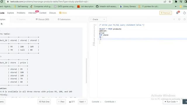 LeetCode SQL Study Plan || Rearrange Products Table || Unpivot in SQL смотреть онлайн
