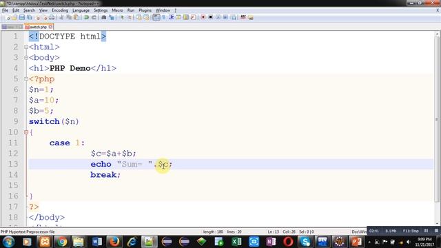 17 PHP | How to use switch statement in php script using xampp | By Sanjay Gupta смотреть онлайн