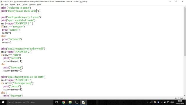 MAKING QUIZ GAME IN PYTHON (WITHOUT PYGAME) WITH SOURCE CODE || INSIGHT TECHz смотреть онлайн