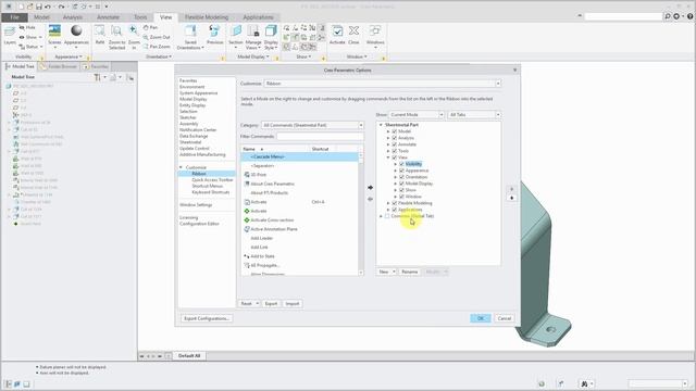 Creo Parametric 4.0 - Configuring the Ribbon смотреть онлайн