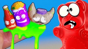 Слюнявая еда и антистресс пицца для медведя Валеры