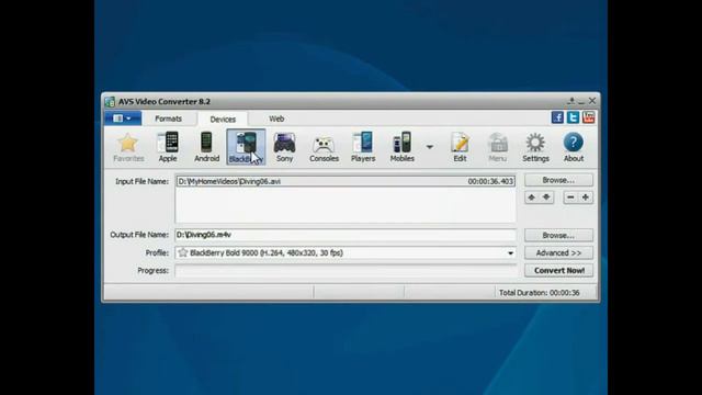 How to convert video for BlackBerry Playbook using AVS Video Converter? смотреть онлайн