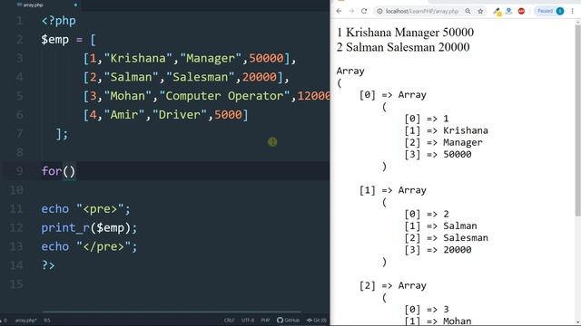 PHP Multidimensional Array Tutorial in Hindi / Urdu смотреть онлайн