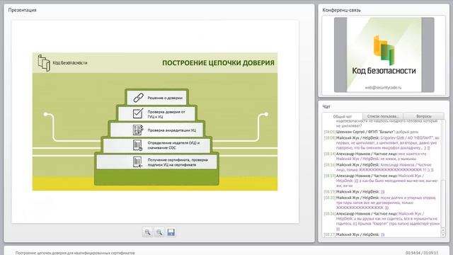 Построение цепочек доверия для квалифицированных сертификатов смотреть онлайн