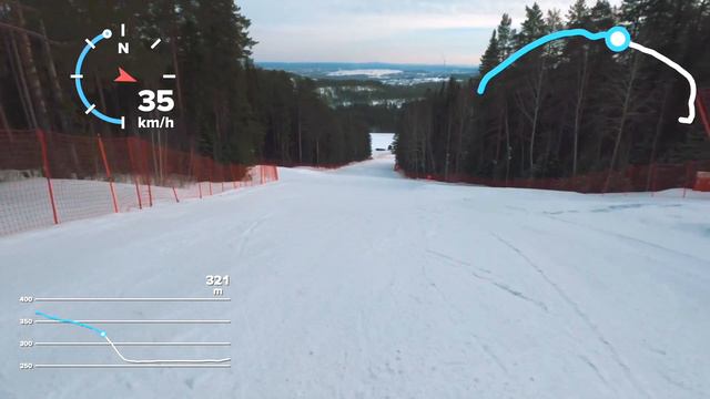 Спуск по Дальней трассе на горе Долгая. Телеметрия GoPro HERO9 смотреть онлайн