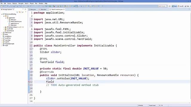 JavaFx Tutorial For Beginners 19 JavaFX Bidirectional Binding and using Slider смотреть онлайн