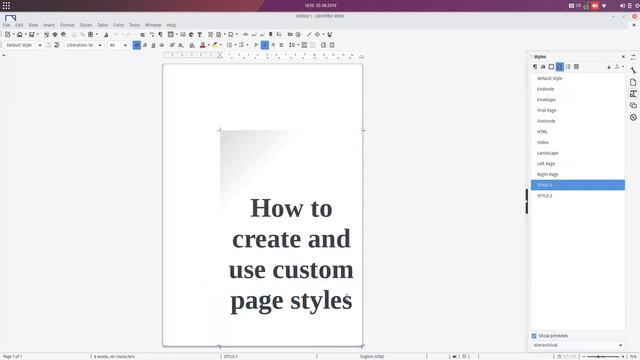 How to create and modify custom page styles in LibreOffice Writer смотреть онлайн