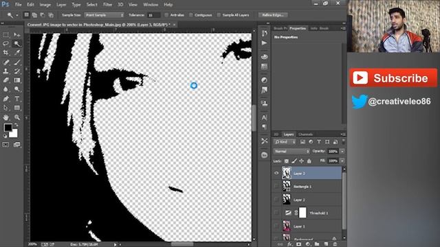 Convert JPG image to Vector in Photoshop CC Tutorial смотреть онлайн